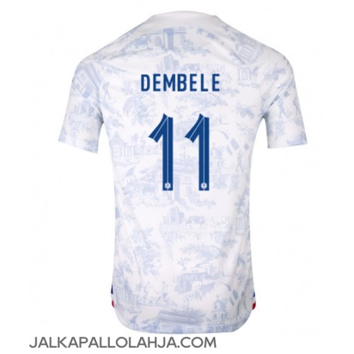 Ranska Ousmane Dembele #11 Kopio Vieras Pelipaita MM-kisat 2022 Lyhyet Hihat